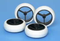 Narrow Large Dia. Wheel & White Arched Tires (For Super X & XX Chassis)