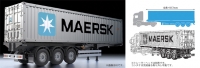40-Foot Container Semi-Trailer for Tamiya 1/14 R/C Tractor Truck