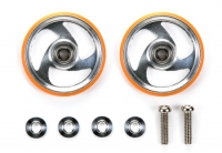 19mm Aluminum Rollers w/Plastic Rings (Orange)