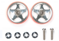 19mm Aluminum Rollers (5 Spokes) w/Plastic Rings (Red)