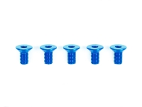 3x6mm Hi-Grade Aluminum Countersunk Hex Head Screws (Blue, 5pcs.)